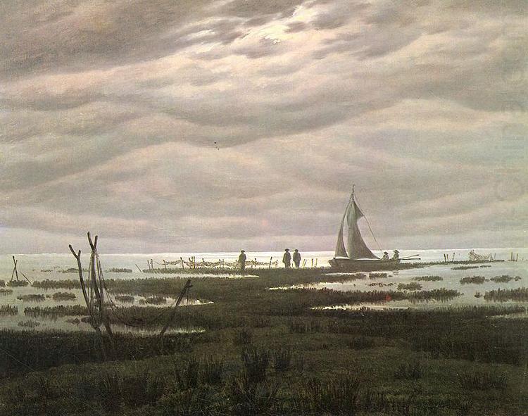 Flat country shank at Bay of Greifswald, Caspar David Friedrich